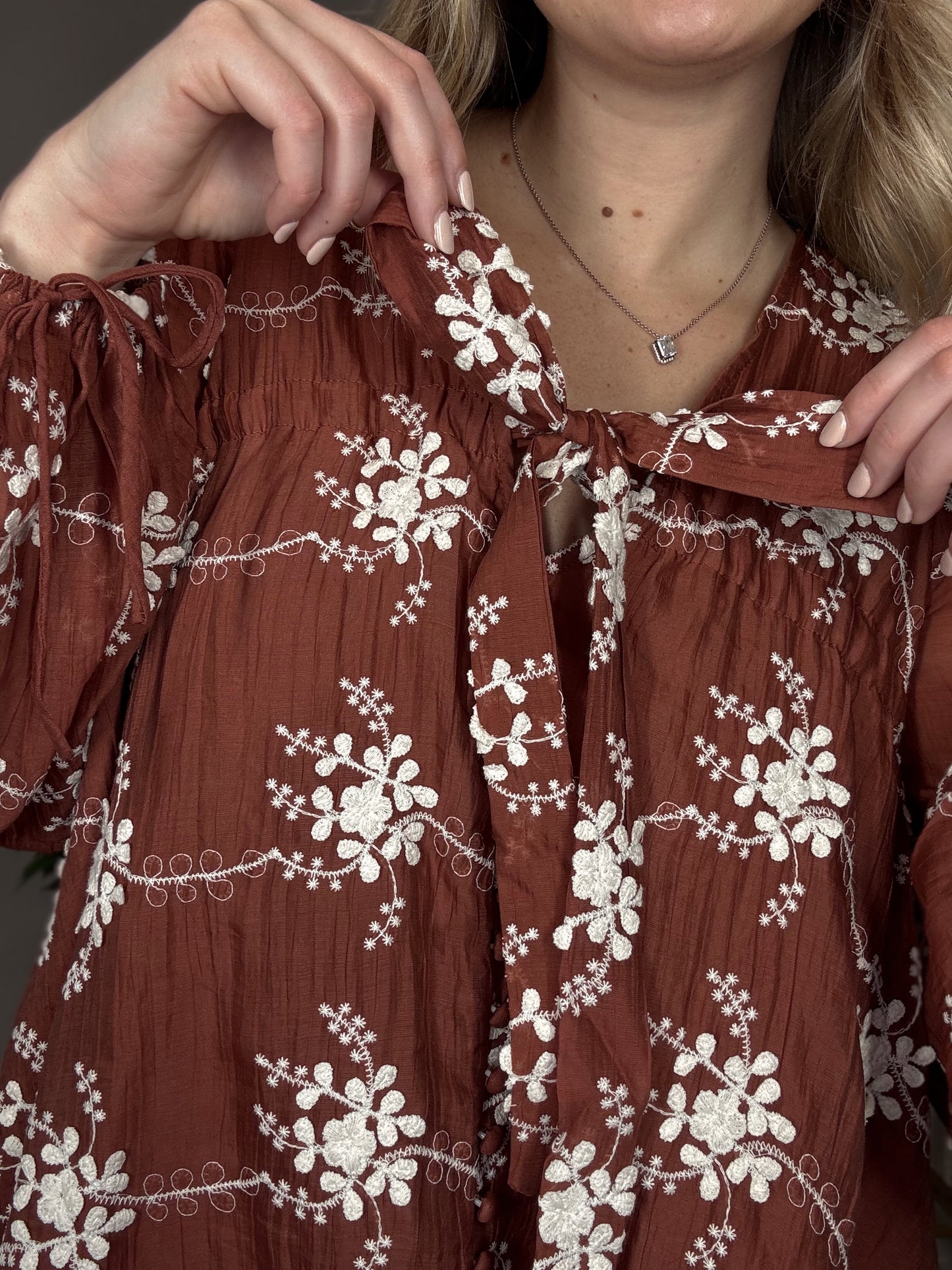 Maroon Meadow Mini Dress