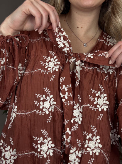 Maroon Meadow Mini Dress