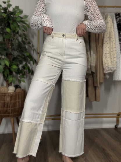 High Waisted Color Block Jeans